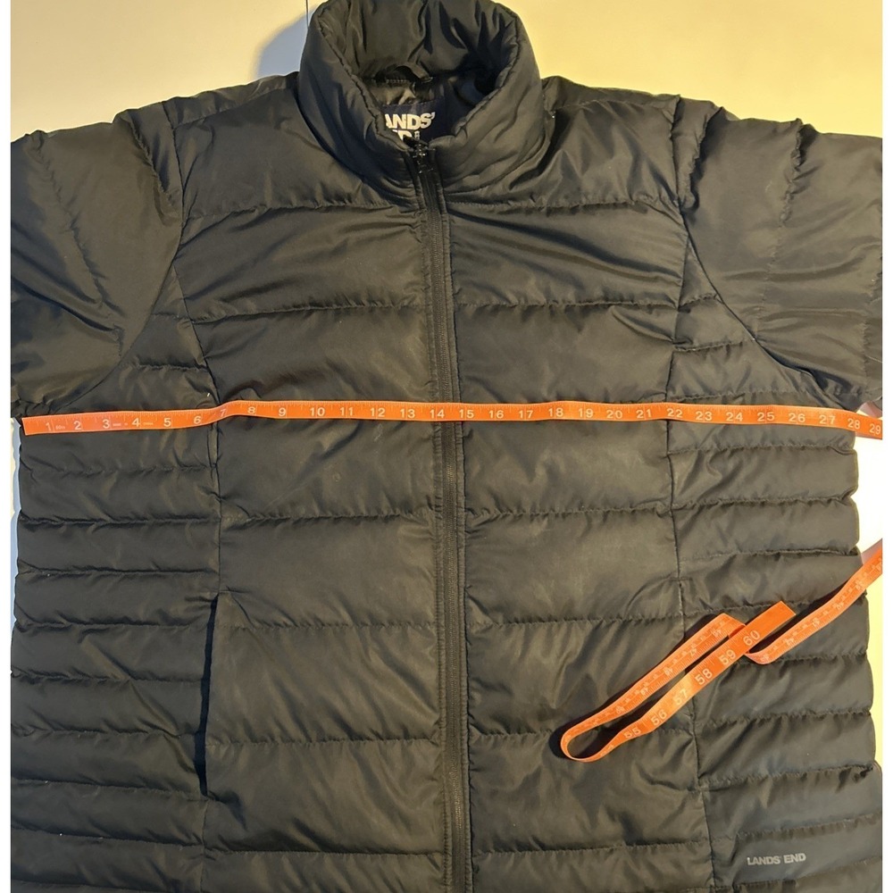 Lands' End Jacket Womens Black Puffer Down Full Zip Pockets Plus 2X 20W - 22W - Picture 8 of 14